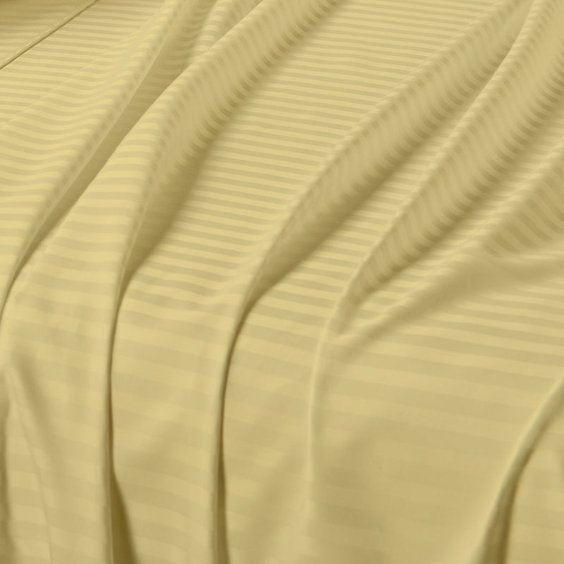Flat Sheet 110 X 102 Inches - Damask Stripe 100% Egyptian Cotton