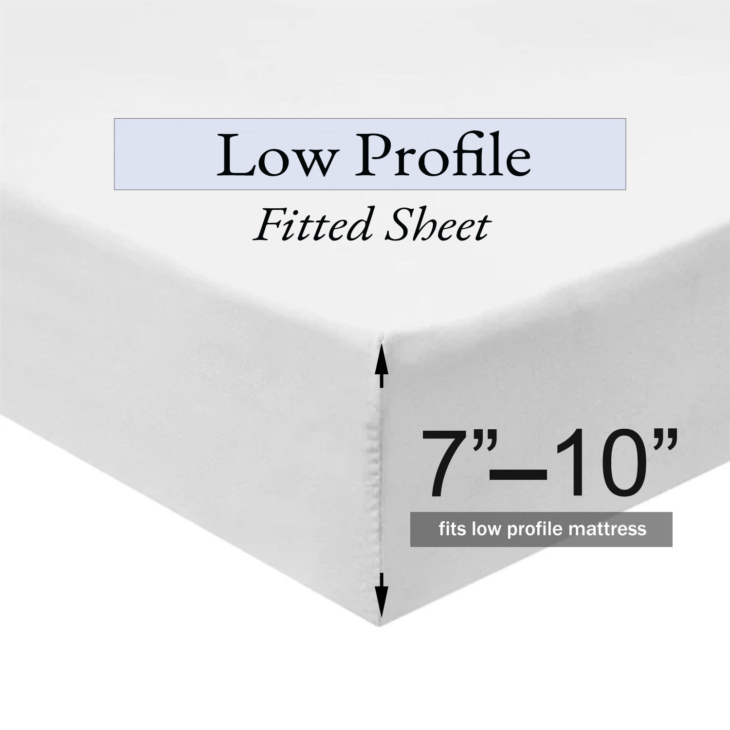 Low Profile Fitted Sheet (7-10 inches) 100% Cotton Sateen Made in USA Queen / Blue