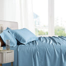 Flex Top King 100% Bamboo Viscose Sheet Set-Royal Tradition-BLUE-Egyptian Linens