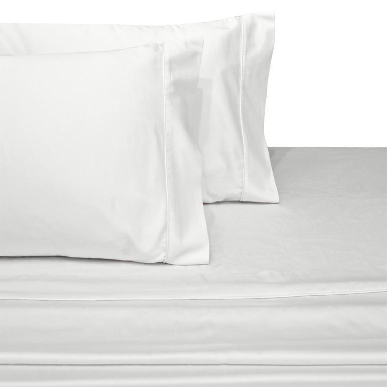 Attached Waterbed Sheet Set Solid 450 Thread Count-Royal Tradition-Super Single Waterbed-White-Egyptian Linens