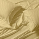 Extra Deep Pockets (22 inches) Stripe 650 Easy Care Sheet sets-Royal Tradition-King-Gold-Egyptian Linens