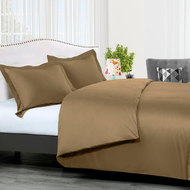 Duvet Cover Set Solid 300 Thread count-Royal Tradition-Twin/Twin XL-Taupe-Egyptian Linens