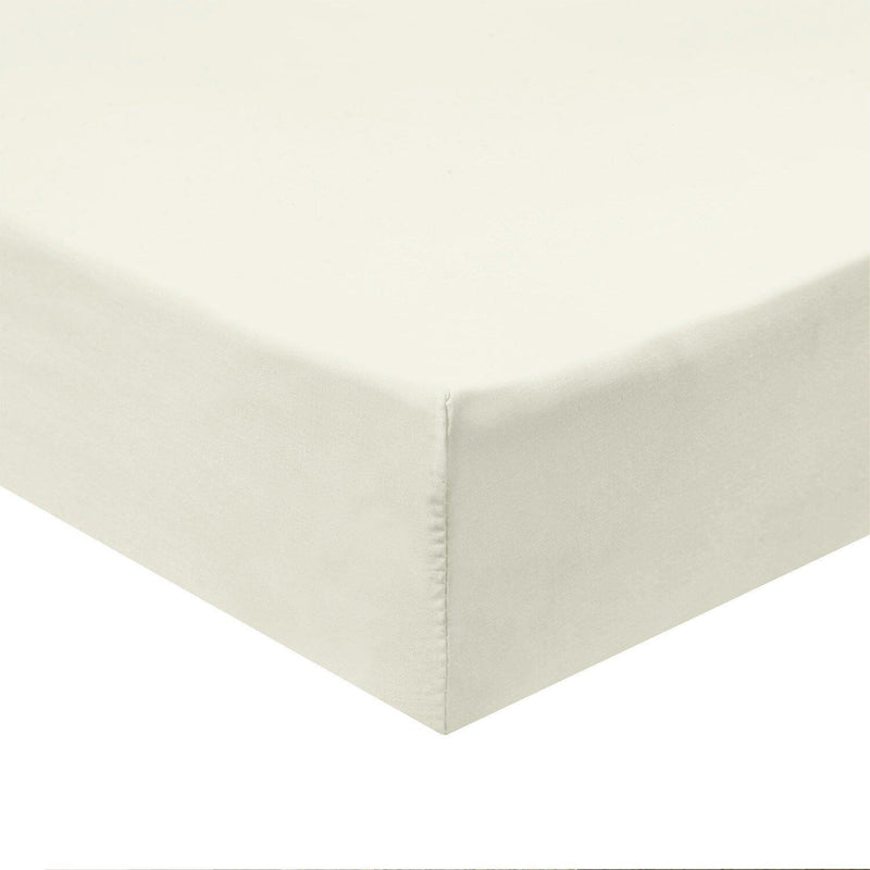 Flex Top California King Fitted Sheet Only -Solid 340 Thread Count-Royal Tradition-Ivory-Egyptian Linens