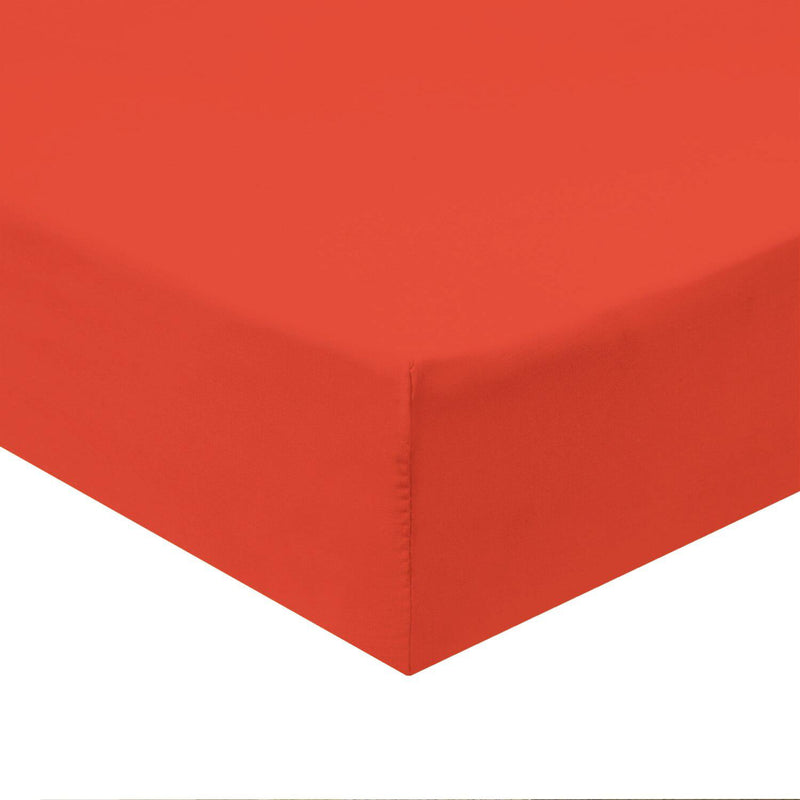 Top Split Flex King Fitted Sheet Only - Solid 340 Thread Count-Royal Tradition-Coral-Egyptian Linens