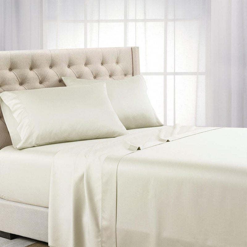 Split Top (Split Head) King Sheets 1000 Thread Count 100% Cotton Solid Sheet Sets-Royal Tradition-Ivory-Egyptian Linens