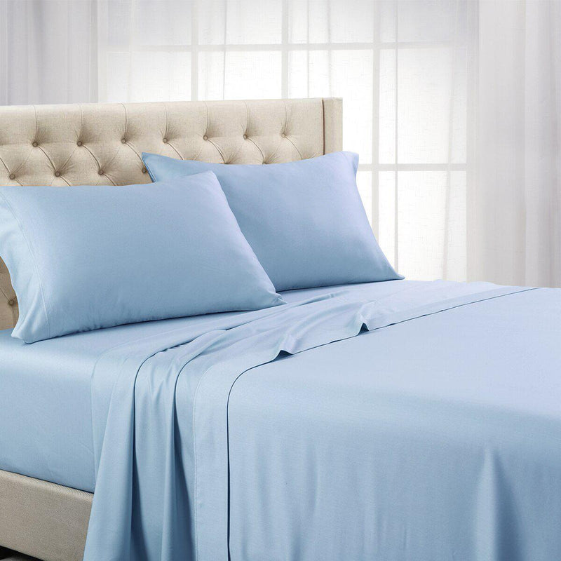 Split Top (Split Head) King Sheets 1000 Thread Count 100% Cotton Solid Sheet Sets-Royal Tradition-Blue-Egyptian Linens