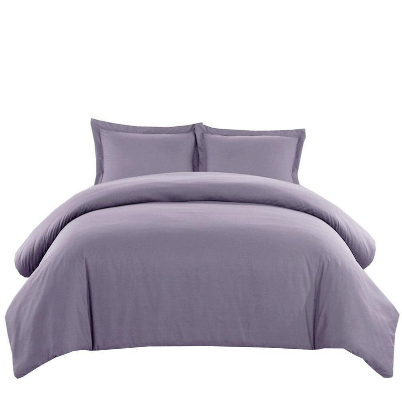Wrinkle-Free Cotton Blend 600 Thread Count Duvet Cover Set-Royal Tradition-Full/Queen-Lilac-Egyptian Linens