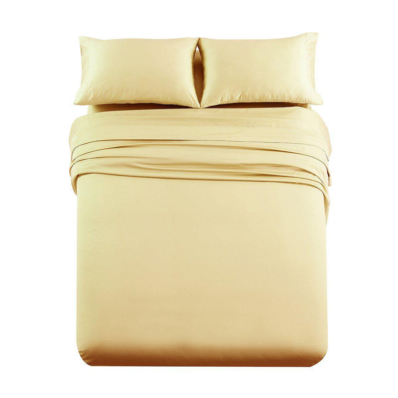 Premium Olympic Queen Sheet Set - Solid 1000 Thread Count-Royal Tradition-Gold-Egyptian Linens