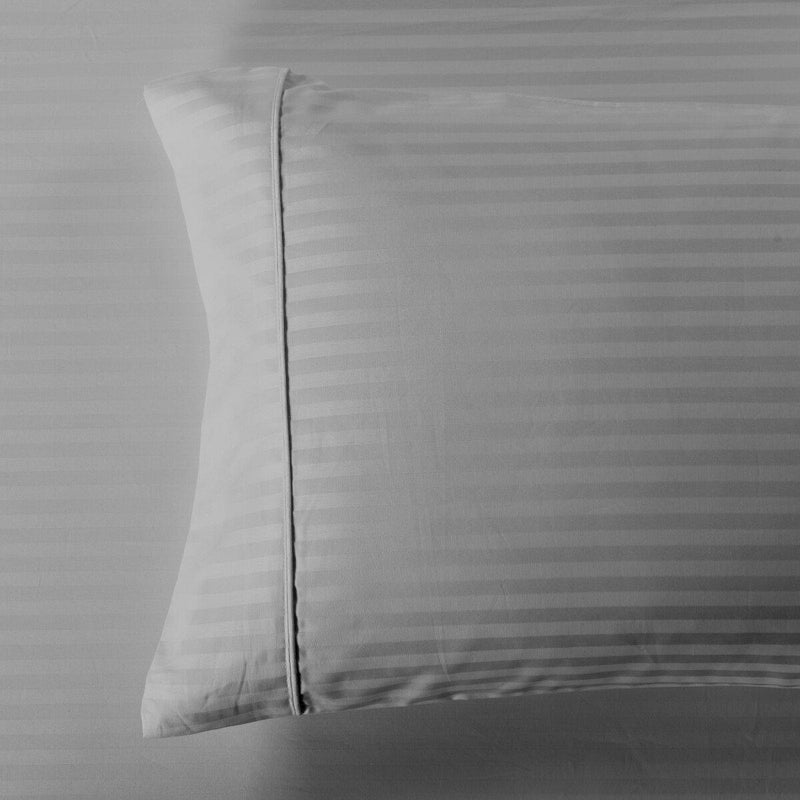 Damask Stripe 600 Thread Count Pillowcases (Pair)-Royal Tradition-King Pillowcases Pair-Gray-Egyptian Linens