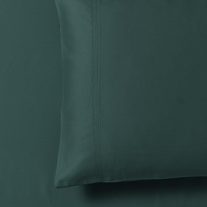 Silky Cotton, Bamboo-Cotton Blended 2 Pillowcases (Hybrid)-Royal Tradition-Standard Pillowcases Pair-Teal-Egyptian Linens