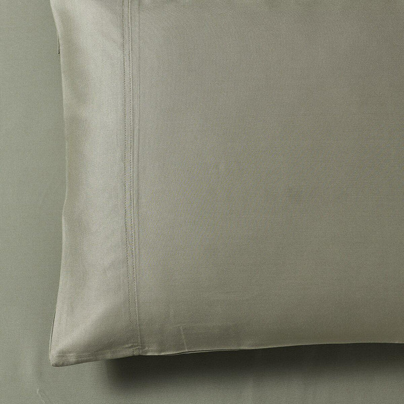 Silky Cotton, Bamboo-Cotton Blended 2 Pillowcases (Hybrid)-Royal Tradition-Standard Pillowcases Pair-Sage-Egyptian Linens