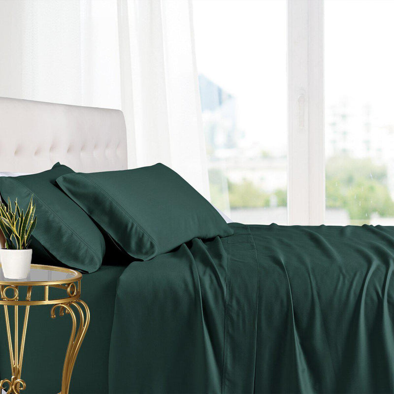 Split King Adjustable Bed Sheets - 100% Bamboo Viscose-Royal Tradition-Teal-Egyptian Linens