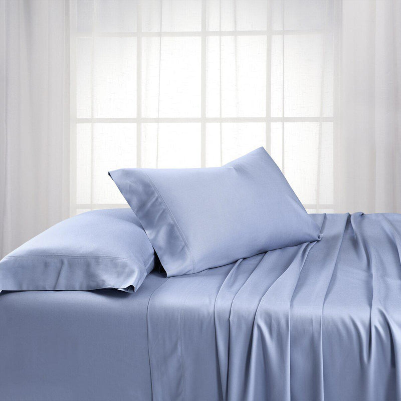 Split King Dual King Adjustable Bed Sheets Set - Bamboo Cotton (Hybrid)-Royal Tradition-Periwinkle-Egyptian Linens