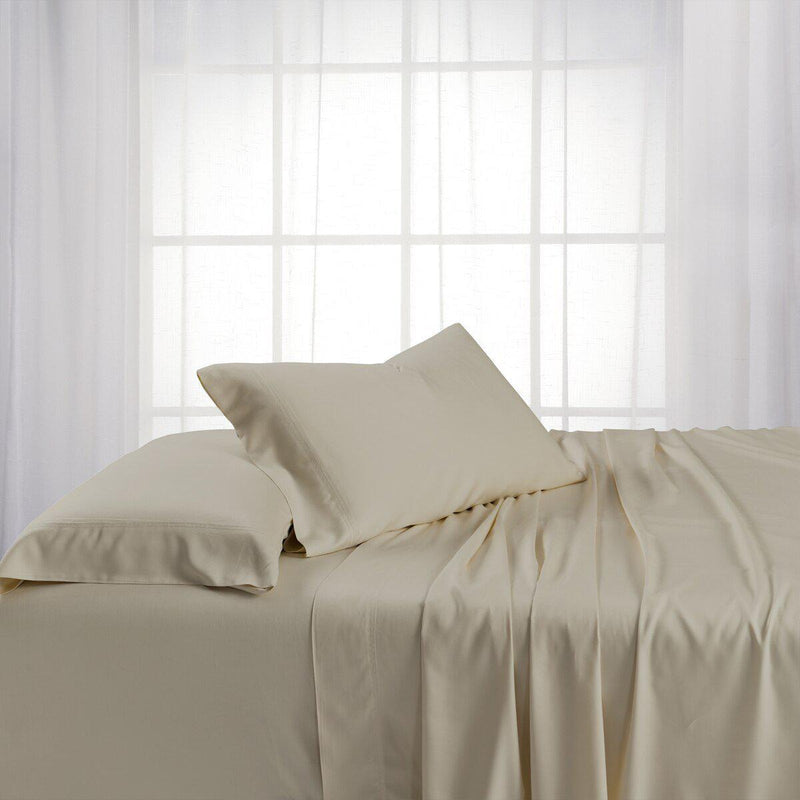 Split King Dual King Adjustable Bed Sheets Set - Bamboo Cotton (Hybrid)-Royal Tradition-Sand-Egyptian Linens