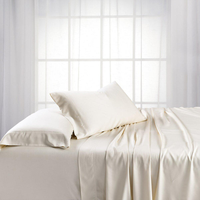 Adjustable Split King Sheets - Cooling Bamboo Viscose 600 Thread Count-Abripedic-Ivory-Egyptian Linens