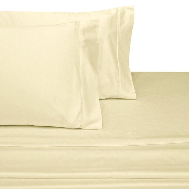 Split Top King Sheets 300 Thread Count 100% Cotton (Half Split Fitted)-Royal Tradition-Ivory-Egyptian Linens