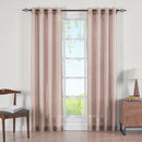 Abri Grommet Crushed Sheer Curtain Panels (Set of 2)-Royal Tradition-63 Inch Long-Mauve-Egyptian Linens