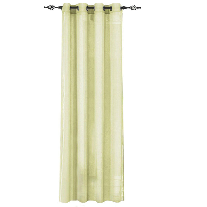 Abri Grommet Crushed Sheer Window Treatment (Single)-Royal Tradition-50 x 84" Panel-Gold-Egyptian Linens