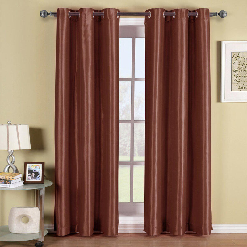 Soho Thermal Blackout Grommet Top Curtain Panels (Single)-Royal Tradition-42 x 84" Panel-Rust-Egyptian Linens