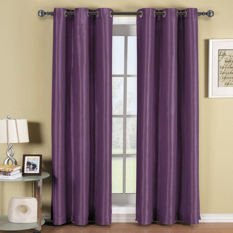 Soho Thermal Blackout Grommet Top Curtain Panels (Single)-Royal Tradition-42 x 84" Panel-Purple-Egyptian Linens