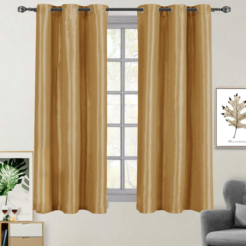 Soho Thermal Blackout Grommet Top Curtain Panels (Single)-Royal Tradition-42 x 63" Panel-Gold-Egyptian Linens