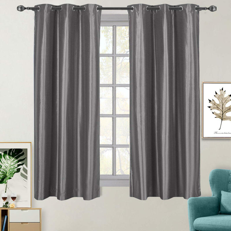 Soho Thermal Blackout Grommet Top Curtain Panels (Single)-Royal Tradition-42 x 63" Panel-Gray-Egyptian Linens
