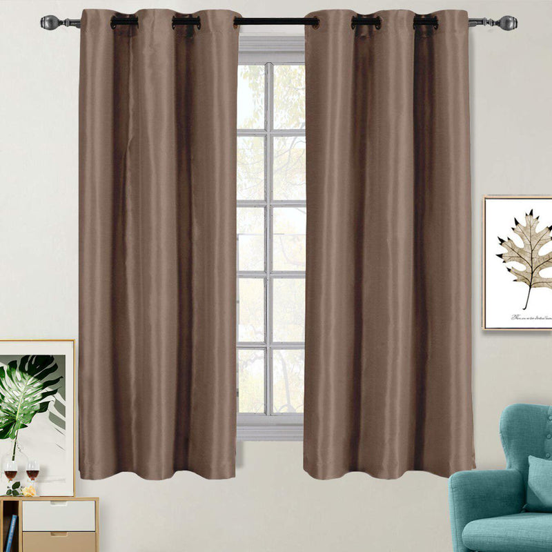 Soho Thermal Blackout Grommet Top Curtain Panels (Single)-Royal Tradition-42 x 63" Panel-Mocha-Egyptian Linens