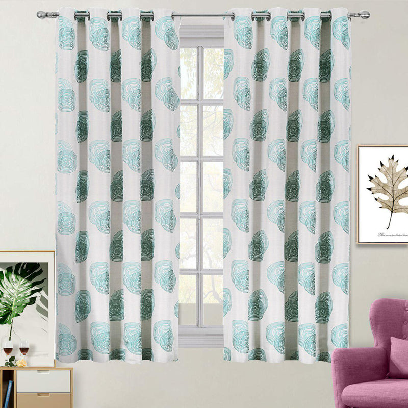 Lafayette Modern Abstract Jacquard Curtain Panels With Grommets ( Set of 2 Panels )-Royal Tradition-108 x 108" Pair-Blue-Egyptian Linens