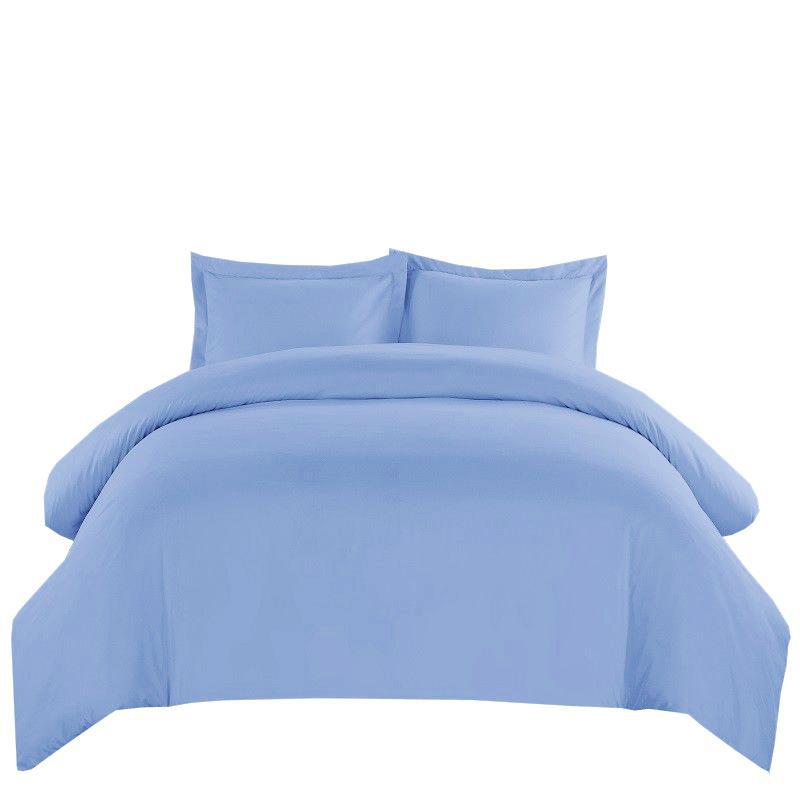 Wrinkle-Free Cotton Blend 600 Thread Count Duvet Cover Set-Royal Tradition-Full/Queen-Blue-Egyptian Linens