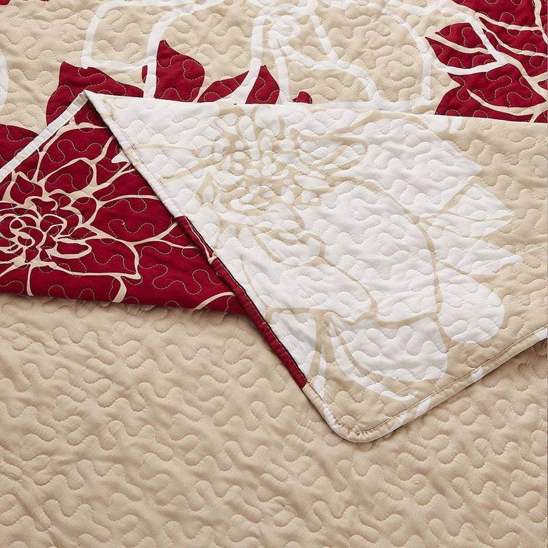 Helena Burgundy Quilt - Bedspread Set