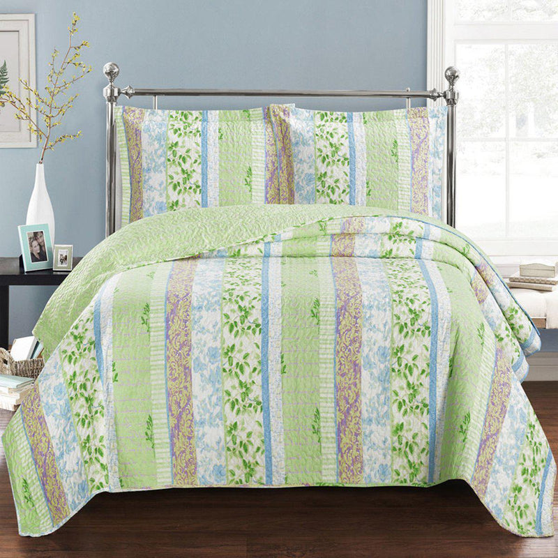 Modern Hayley Bright Spring Forest Design Quilt Set by Royal Hotel-Royal Hotel Bedding-Twin/Twin XL-Egyptian Linens