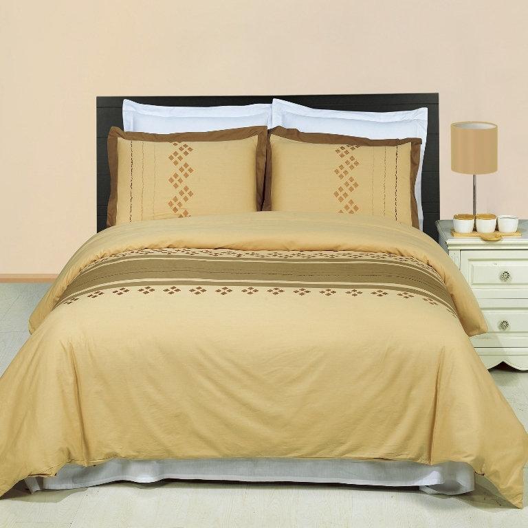 Lakewood Embroidered 100% Cotton 3-Piece Duvet Cover Sets-Royal Tradition-Full/Queen-Egyptian Linens