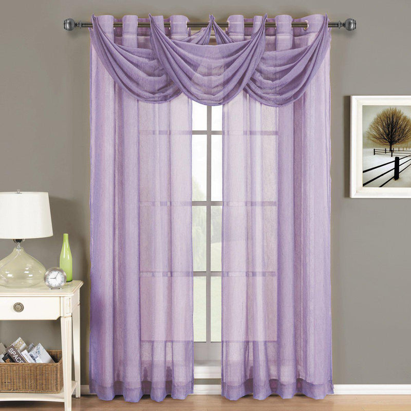 Abri Grommet Crushed Sheer Window Treatment (Single)-Royal Tradition-Egyptian Linens