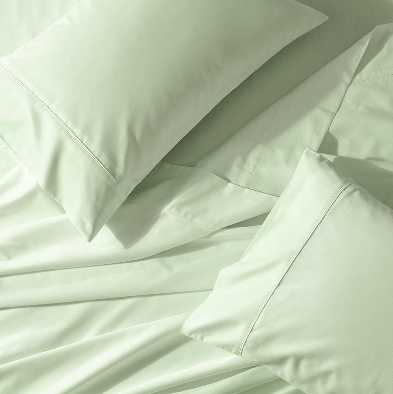 Split King Adjustable Bed Sheet Set - Crisp Percale-Abripedic-Celery-Egyptian Linens