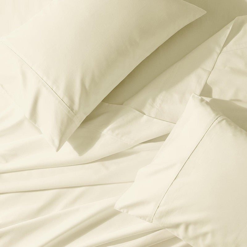 Split King Adjustable Bed Sheet Set - Crisp Percale-Abripedic-Ivory-Egyptian Linens