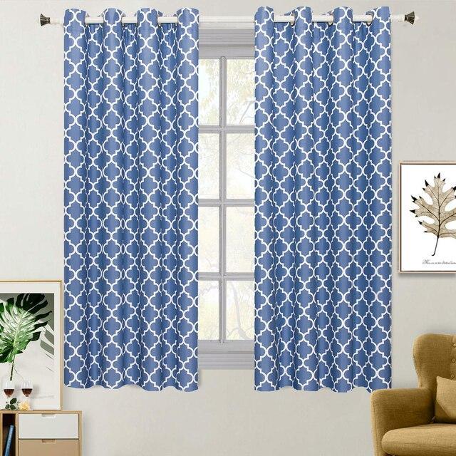 Periwinkle Meridian Room-Darkening Thermal Insulated Curtain Pair (Set of 2 Panels)-Royal Tradition-63"-Egyptian Linens