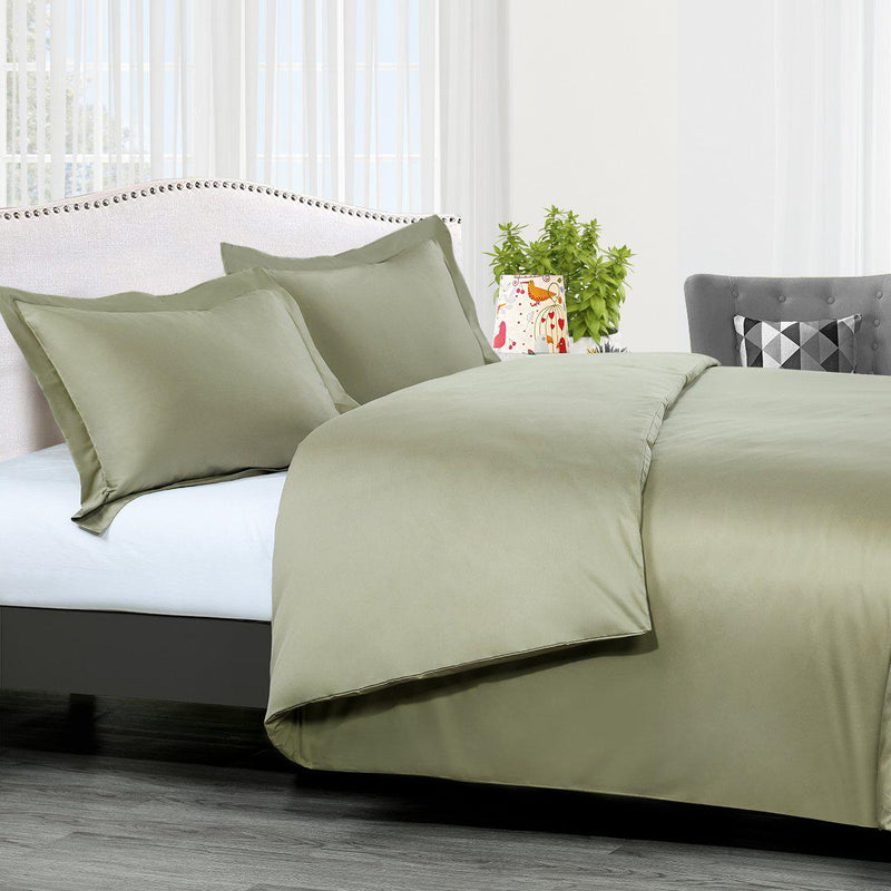 Duvet Cover Set Solid 300 Thread count-Royal Tradition-Twin/Twin XL-Sage-Egyptian Linens