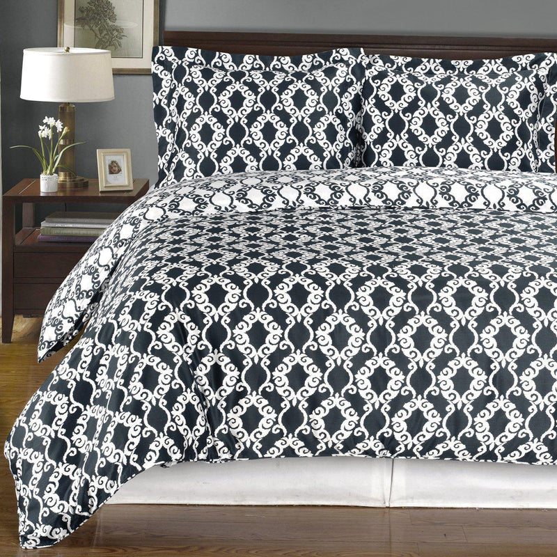 Duvet Cover Set - Sierra-Royal Tradition-Twin/Twin XL-Navy/White-Egyptian Linens