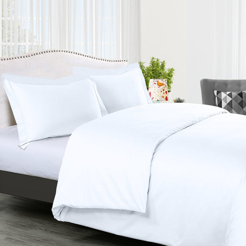 Duvet Cover Set Solid 300 Thread count-Royal Tradition-Twin/Twin XL-White-Egyptian Linens