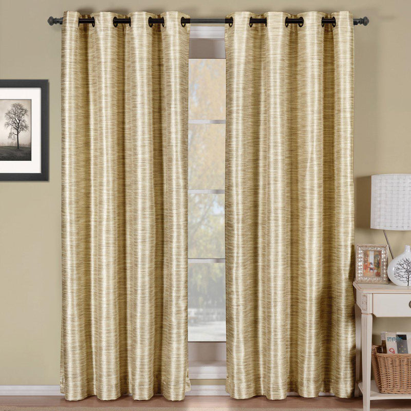 Geneva Lined Energy Saving Black-Out Grommet Curtain Panel Single-Royal Tradition-52 x 84" Panel-Ivory-Egyptian Linens
