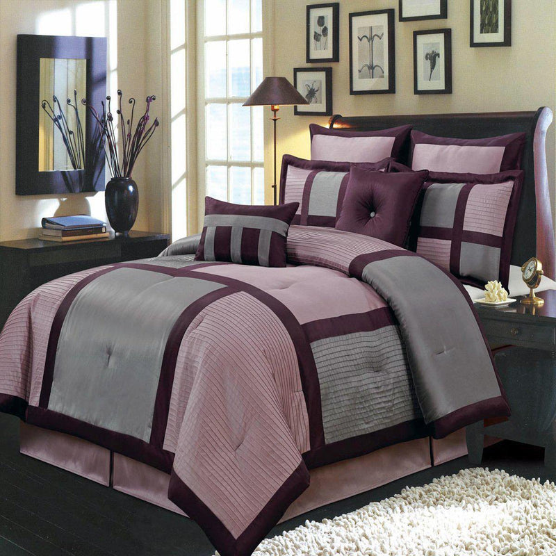 Morgan Multi-Piece Purple Comforter Set-Royal Tradition-Full-Egyptian Linens