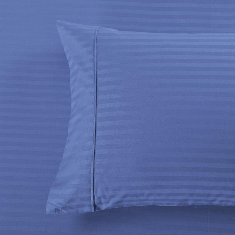 Damask Stripe 600 Thread Count Pillowcases (Pair)-Royal Tradition-King Pillowcases Pair-Periwinkle-Egyptian Linens
