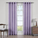 Abri Grommet Crushed Sheer Curtain Panels (Set of 2)-Royal Tradition-63 Inch Long-Lavender-Egyptian Linens