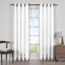 Abri Grommet Crushed Sheer Curtain Panels (Set of 2)-Royal Tradition-63 Inch Long-White-Egyptian Linens