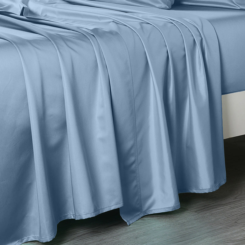 Blue Oversized Flat Sheet 120 X 112 Inches - Heavyweight  1000 Thread Count Made in USA