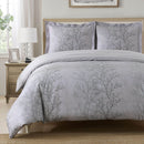 Tree branch foliage printed 100% Cotton Duvet Cover Set with shams. Made of long-staple cotton at 300 thread count. Stylish, soft, playful, fun. Available in sizes Twin/Twin XL, Full/Queen, King/Cal King