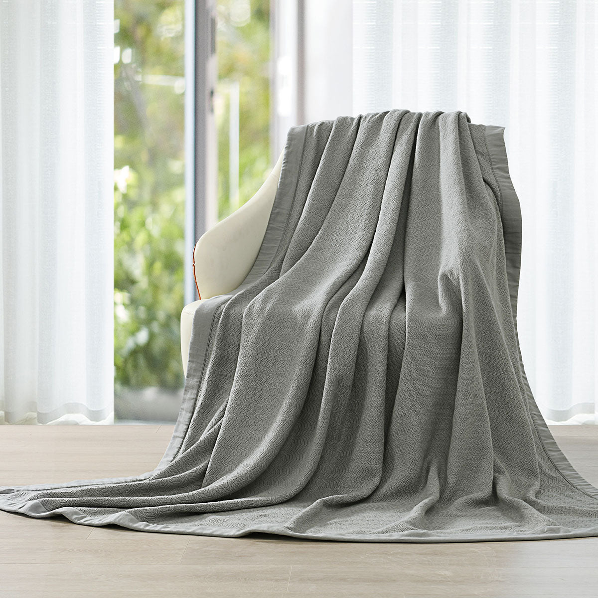 100 Cotton Blanket Throw All Season Warm Breathable