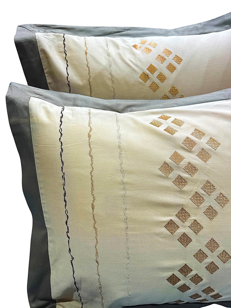 Lakewood Embroidered 100% Cotton 3-Piece Duvet Cover Sets