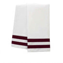 White pillowcases with burgundy stripes on a white background