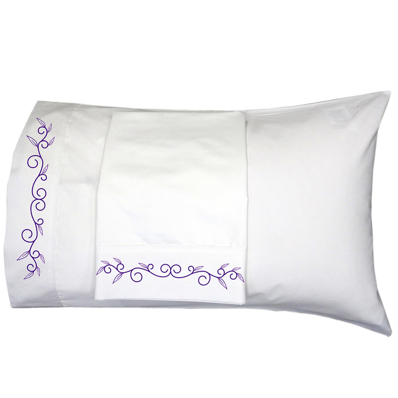 Elegant Border Luxurious Cotton Sateen Pillowcases  (Pair) USA